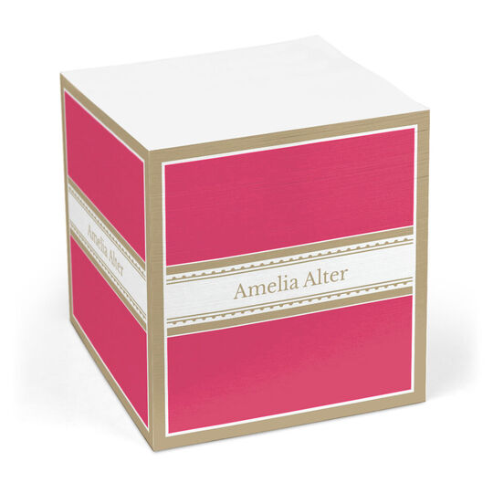 Rouge Pink Block Sticky Memo Cube